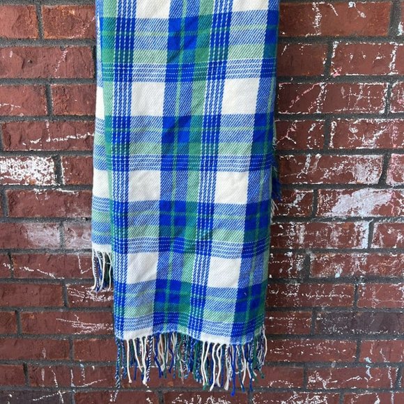 Madewell Blue and Green Plaid Scarf - Picture 1 of 2